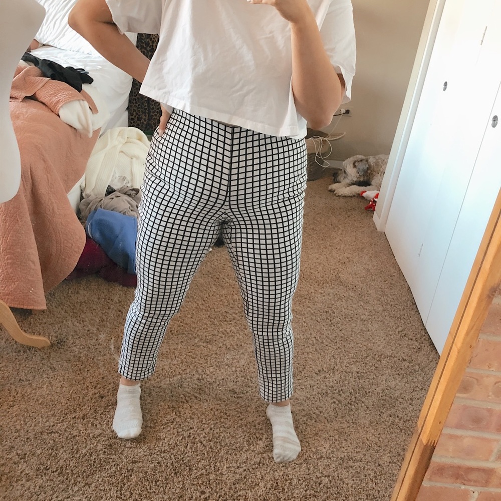 Checker Print stretchy pants